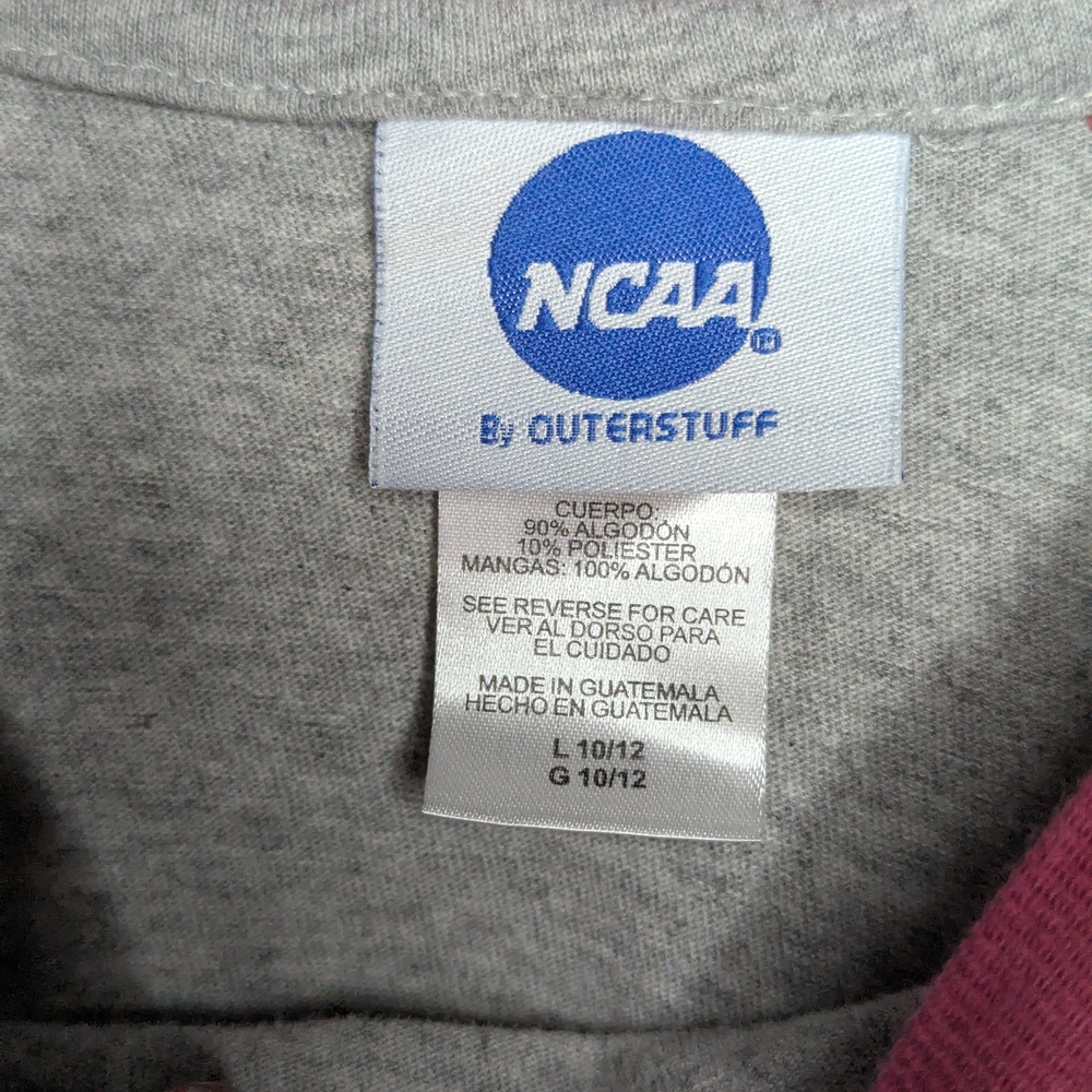 Indiana Hoosiers NCAA T-shirt Large Gray Red Raglan Striped Long Sleeve Graphic - Picture 7 of 9